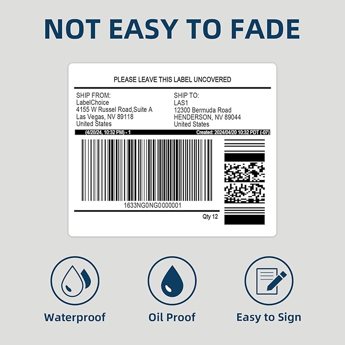 500 Sheets 3000 Pcs 3-1/3 x 4 6 Up Shipping Address Labels for Laser & Inkjet Printers, 3-1/3" x 4" 6 per Sheet Shipping Mailing Stickers, 6 Labels per Page