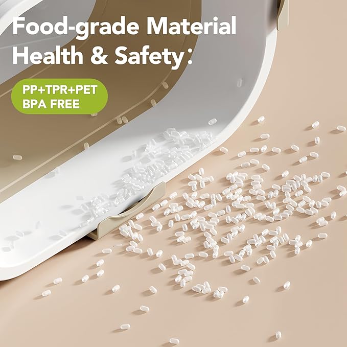 Ca15 Lbs Dog/Cat Food Storage Container,Collapsible Food Storage Containers with Rolling Wheel Airtight Locking Lid,Pet Food Storage Container with Cup and Scoop,Khaki