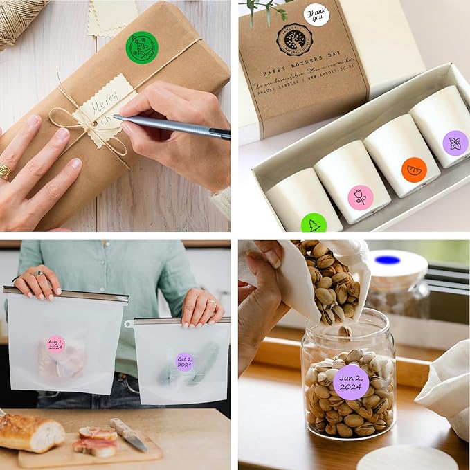 1 Inch Round Thermal Sticker Labels,Color Dot Stickers,Label Stickers,Waterproof,Oil Proof,for Thermal Printers,DIY,Office,Retail,Home and Warehouse Organization(Light Purple,1000 Pcs)