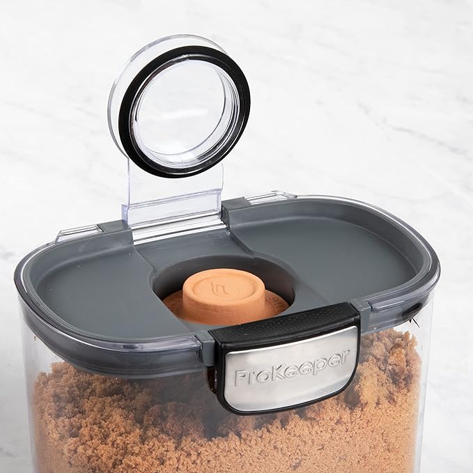 Progressive International ProKeeper+ Clear Plastic Airtight Food Baker's Kitchen Storage Organization Container Canister Set with Magnetic Accessories, 2- Piece Set (Brown Sugar 1.4-Quart)