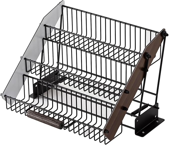 Baffect 3 Tiers Pull Down Spice Rack, Pull Out Spice Organizer for Inside Cabinets, Drop Down Spice Shelf with Spring Buffer Device for Kitchen Upper Cabinet(Black)