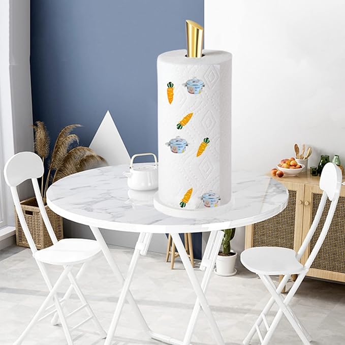 GWGTHZ Gold Paper Towel Holder Countertop, Marble Paper Towel Holder Used for Kitchen&Bathroom, Paper Towel Holder Made of Stainless Steel for Easy One-Handed Operation Gold