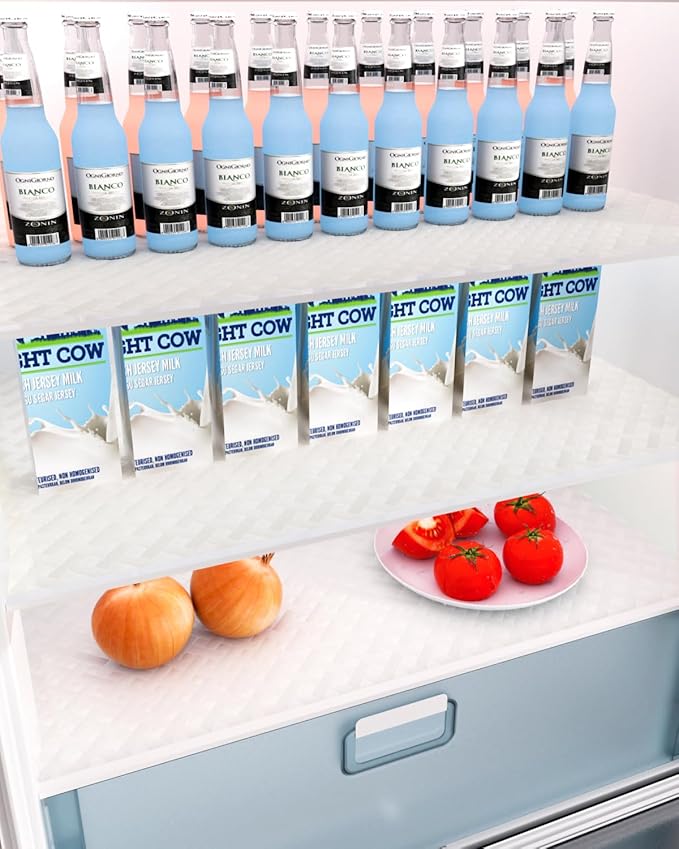 Shelf and Drawer Liner for Kitchen Cabinet, Non-Adhesive 24in x 240in Waterproof Contact Paper Refrigerator Liners Thickened Durable EVA Material Non Slip Mat for Dresser Cupboard Pantry Protector