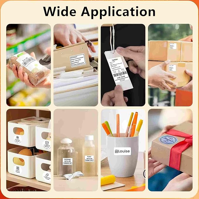 Risio Thermal Labels 1.57"x1.18"(40x30mm),220 Labels/Roll(5 Rolls),Waterproof, Oil-Resistant, Scratch-Resistant Thermal Label Paper,for Barcode/Address/Mailing/Logo/Business/Home