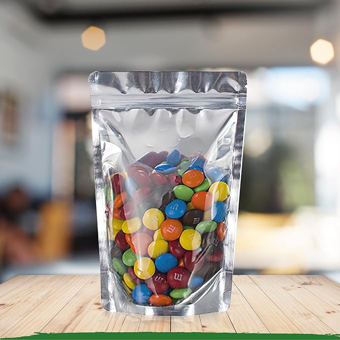 BELLE KR® 3x5 Small Mylar Bags for Freeze Dried Candy - Pack Of 100-4 Mil Thick - Clear Mylar Bags with See Through Window for Freeze Drying