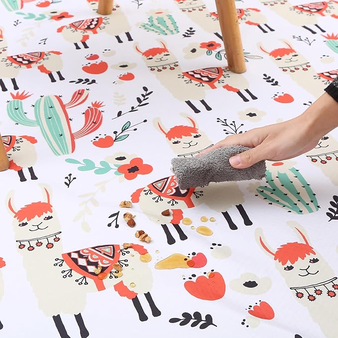 Splat Mat for Under High Chair/Arts/Crafts by CLCROBD, 51" Baby Anti-Slip Food Splash and Spill Mat for Eating Mess, Waterproof Floor Protector and Table Cloth