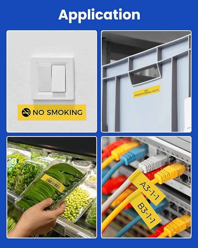 TZe-651 Compatible with Brother Label Maker Tape 24mm 0.94 Yellow P Touch TZe TZ Tape 1”Laminated Black on Yellow for PT D600 D610BT P710BT P750W P700 P900W P950W Refills, 1 Inch x 26.2 feet, 6-Pack