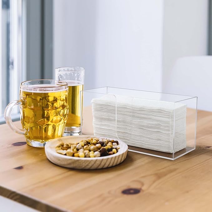 Acrylic Countertop Paper Towel Holder, Paper Towel Dispenser Countertop, Clear Acrylic Napkin Holder(3mm Acrylics), Suitable for Z-fold, C-fold or MultiFold Trifold Paper Towels for Bathroom, Kitchen
