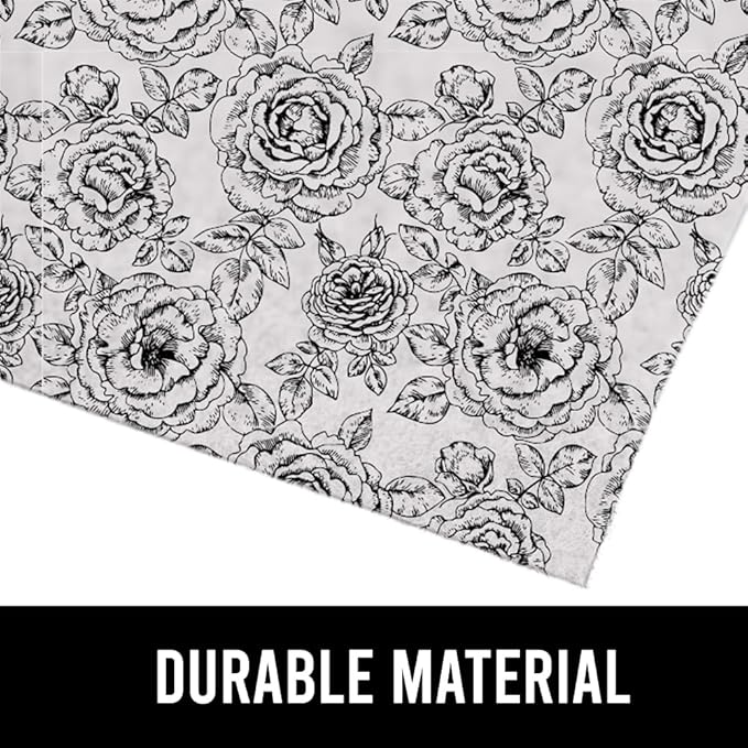 GORILLA GRIP LeakGuard Non-Adhesive Under Sink Mat for Kitchen Cabinet, Waterproof Quick Dry Shelf Liner, Durable Absorbent Felt Mats for Bathroom Sinks, Cabinets, Dresser, Easy Trim 24x24 Floral Gray