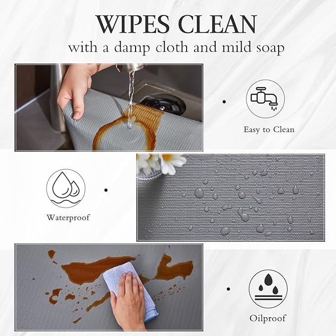 Beautysaid Shelf and Drawer Liner for Kitchen Cabinet, Non Adhesive Non Slip Shelf Paper Waterproof Washable Thickened for Dresser Pantry Shelve Bathroom Protector Liner(Gray,23.6 in x 10 FT)