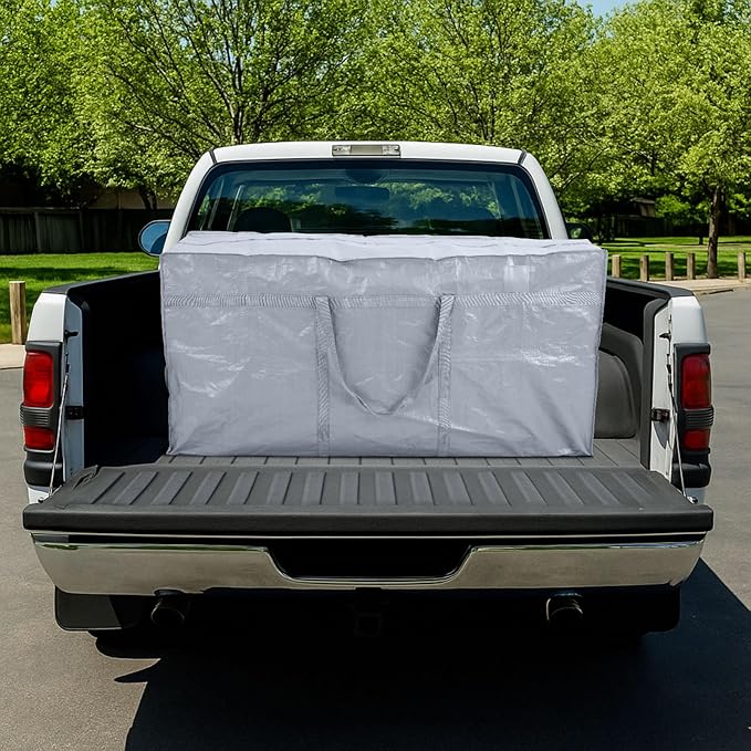 4 Pcs 149 Gallon Extra Large Moving Bags Heavy Duty Storage Bag with Strong Zipper Handle Foldable XXL Jumbo Storage Tote Packing Moving Box for College Dorm Travel Cloth Duffle (Silver)