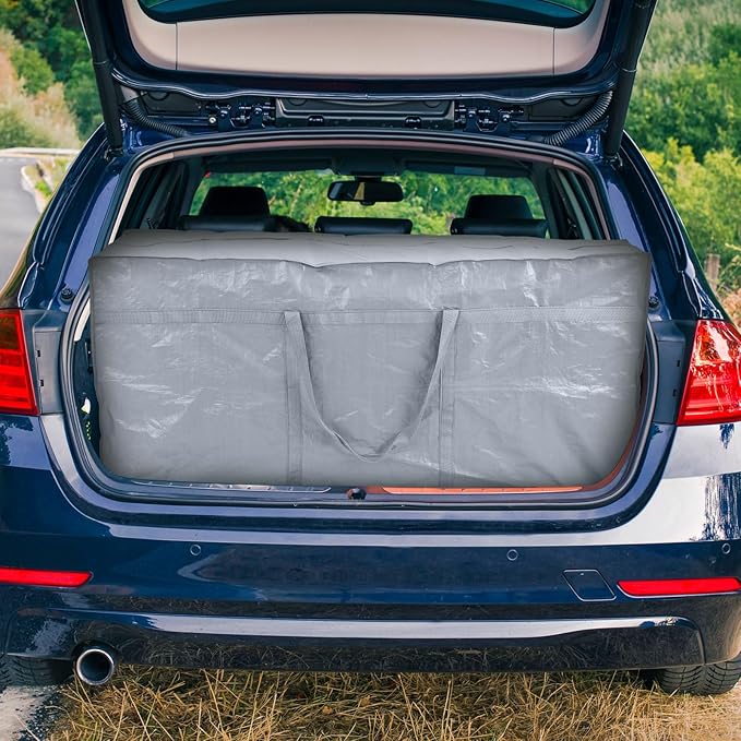 4 Pcs 96 Gallon Extra Large Moving Bags Heavy Duty Storage Bag with Strong Zipper Handle Foldable XXL Jumbo Storage Tote Packing Moving Box for College Dorm Travel Cloth Duffle (Silver)