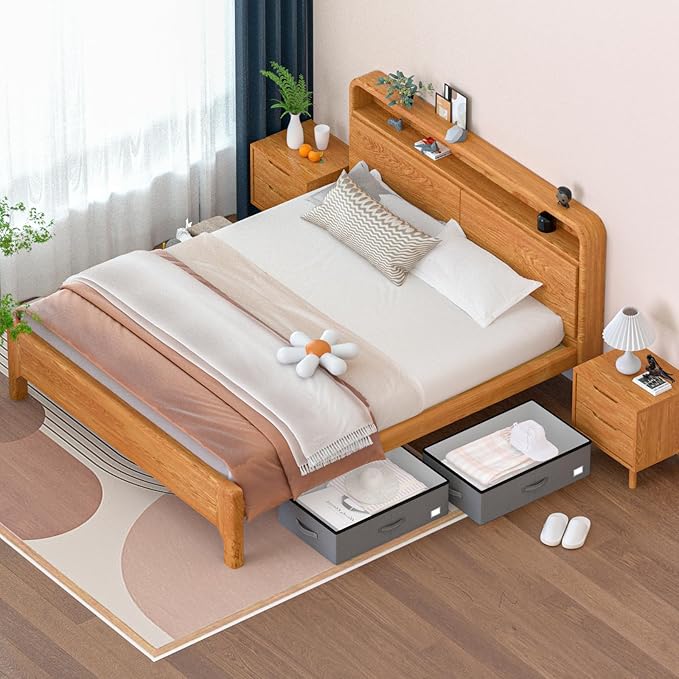 Under Bed Storage with Wheels, No Assemble Required 10 inches height Under Bed Storage bins,Large capacity Rolling Underbed Shoe Storage containers,dorm underbed storage drawers