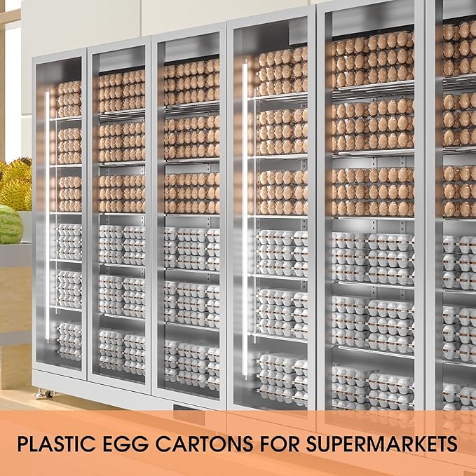 50 Pack Plastic Egg Cartons Cheap Bulk 12 Count Clear Blank Egg Containers for Refrigerator, Reusable Holder for Home Ranch Farm Commercial Market Display, Plastic Packaging for Craft Projects