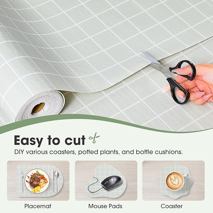 Beautysaid Shelf and Drawer Liner for Kitchen Cabinet, Non Adhesive Non Slip Shelf Paper Waterproof Washable Thickened for Dresser Pantry Shelve Bathroom Protector Liner(Light Green,23.6 in x 30 FT)