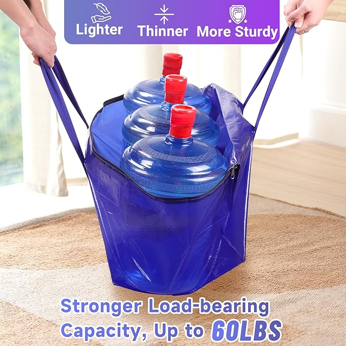 Moving Storage Bags, Moving Supplies Packing Boxes for Moving, Camping, College Dorm Room Essentials for Girls, Blue Tote Bags, Heavy-Duty Storage Bins With Lids And Zippers, 76L 8Pack