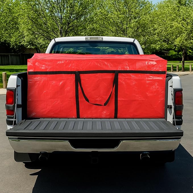 4 Pcs 194 Gallon Extra Large Moving Bags Heavy Duty Storage Bag with Strong Zipper Handle Foldable XXL Jumbo Storage Tote Packing Moving Box for College Dorm Travel Cloth Duffle (Red)