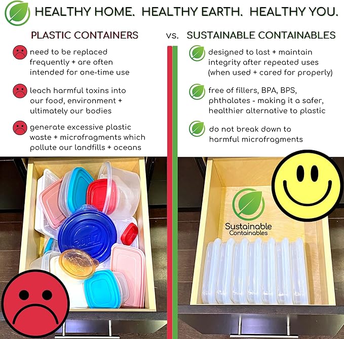 Premium Silicone Collapsible Food Storage Containers with Silicone Leakproof Lids, BPA Free, LFGB Food-Grade Certified, Compact, Reusable Lunch Snack Box, Microwave Safe, 2.8 Cups 3 Pk