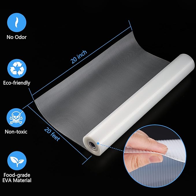 Shelf Liner,Non-Adhesive Drawer Liner,Food-Grade Material for Kitchen Cabinets Liner,Non-Slip Cupboard Liners Kitchen Drawer Liners Bathroom Shelves Liners (20 inches x 20 Feet)