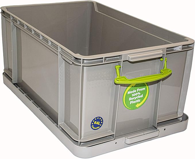 Really Useful Plastic Storage Box 64 Litre Recycled Dove Grey