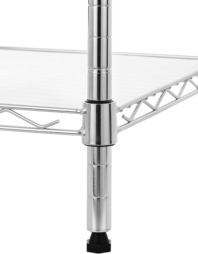 Finnhomy 6-Tier Wire Shelving Unit Adjustable Steel Wire Rack Shelving 6 Shelves Steel Storage Rack or Two 3 Tier Shelving Units with PE mat and Stable Leveling Feet, NSF Certified, Chrome