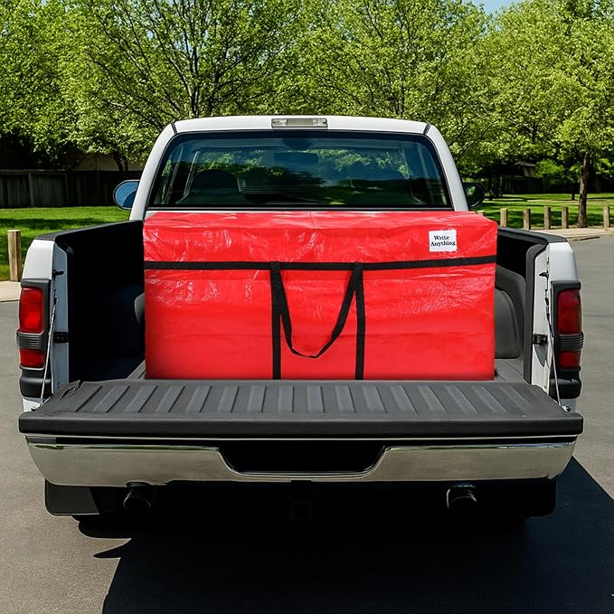 Windyun 4 Pack 57 Gallon Extra Large Moving Bags XXL Heavy Duty Storage Bag with Strong Zipper Handle Jumbo Big Tote Box Foldable for College Dorm Travel Clothes Duffle Blanket Pillow(Red)