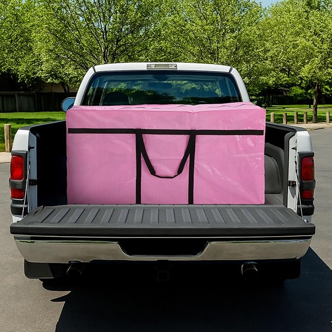 Windyun 4 Pack 75 Gallon Extra Large Moving Bags XXL Heavy Duty Storage Bag with Strong Zipper Handle Jumbo Big Tote Box Foldable for College Dorm Travel Clothes Duffle Blanket Pillow(Pink)