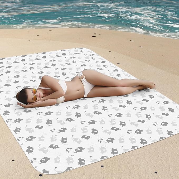 Large Splat Mat for Under High Chair/Arts/Crafts/Playtime, Moonsea High Chair Mat for Floor Non Slip Waterproof Washable Portable Picnic Splash Mat for Baby, 54X72 Inch - Elephant