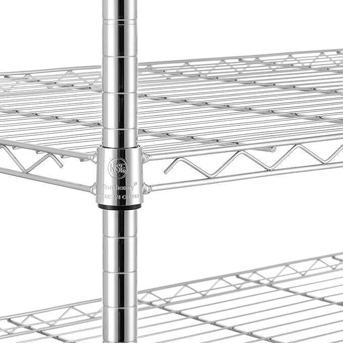 Finnhomy 9-Tier Wire Shelving Unit Adjustable Steel Wire Rack Shelving, 14x36x82 Inches 9 Shelves Metal Storage Rack, Pantry Shelves for Storage, Metal Garage Shelves with NSF Certified, Chrome