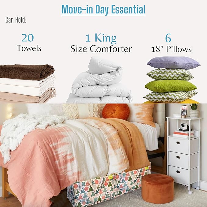 VENO 2 Pack Moving Bags and Large Christmas Decoration Storage Bins with lids. Alternative to Moving Boxes, Packing Supplies for College. Heavy Duty Totes (Pastel Forest, 2 Pack)