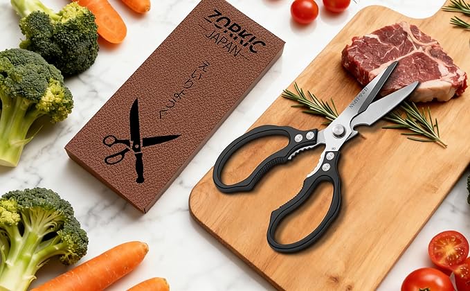Kitchen Scissors Set, Heavy Duty Meat Scissors All Purpose, Dishwasher Safe Food Shears for Seafood Pizza Herb Chicken Poultry Cutting Cooking, Christmas Gifts for Men Women Mom Dad
