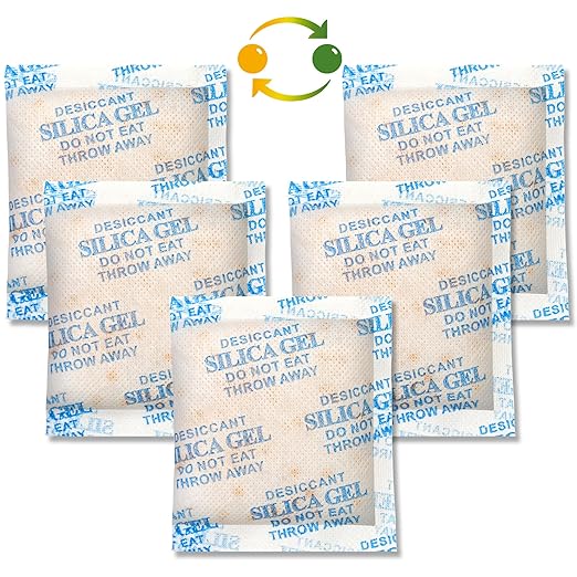 LotFancy 15 Packs 20Gram Silica Gel Desiccant Packets, Non-Toxic Food Safe Moisture Absorber Bag for Gun Camera Cabinet Closet Storage, Pet Food Desiccant, Odorless