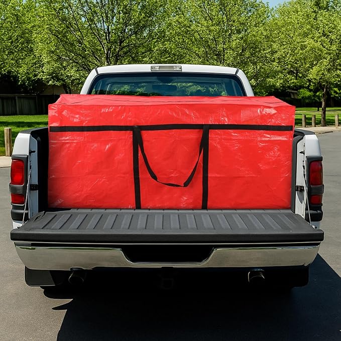 Windyun 4 Pack 168 Gallon Extra Large Moving Bags XXL Heavy Duty Storage Bag with Strong Zipper Handle Jumbo Big Tote Box Foldable for College Dorm Travel Clothes Duffle Blanket Pillow(Red)