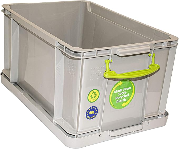 Really Useful Box Plastic Storage 48 Litre Recycled Dove Grey
