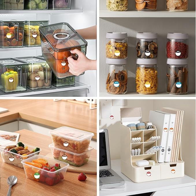 7000 Pcs 1 Inch Days of The Week Stickers, Removable Date Dots Food Labels Peel Tab(Mon-Sun) for Container Bottles, Kitchen Freezers, Restaurant Inventory Management Supplies(1000 pre-Cut per roll)