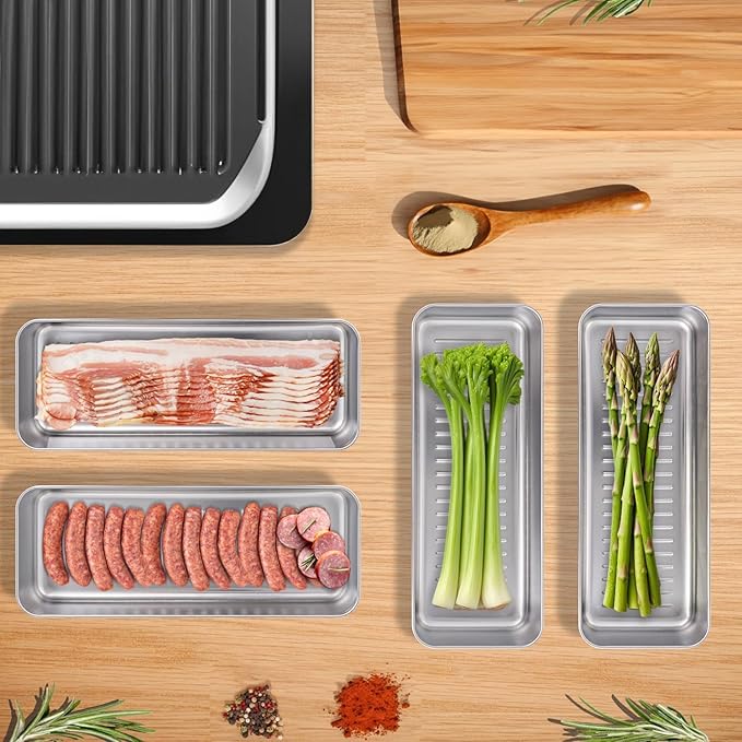 Bacon Container for Refrigerator, 304 Stainless Steel Sealed Food Storage Container with Silicone-Sealed and Air Vent ,Safe Deli Containers SealPro Bacon Box