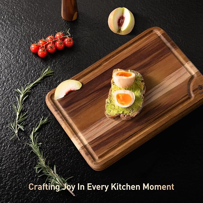 Teak Cutting Board 15inch Non Slip Over Sink Kitchen 2025 First Apartment Essentials Wooden Cutting Board New Home Must Haves Accessories House Warming Decor Housewarming Hostess Host Gifts L