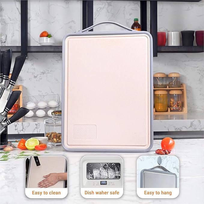 Zoane Creations Premium Stainless Steel Cutting Boards For Kitchen With Juice Groove, Double Sided 304 Grade Chopping Board, Heavy Duty, Dishwasher Safe, Non Toxic - Plain Grooved