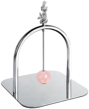 Homestia Napkin Holder for Table, Square Stainless Steel Flat Napkin Dispenser with Mermaind and Rose Quartz Weighted Arm, Modern Cocktail Napkin Holder for Home Restaurant Bar and Kitchen