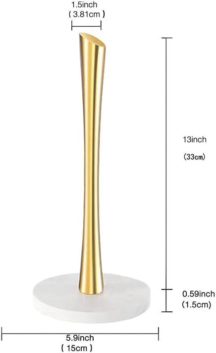 GWGTHZ Gold Paper Towel Holder Countertop, Marble Paper Towel Holder Used for Kitchen&Bathroom, Paper Towel Holder Made of Stainless Steel for Easy One-Handed Operation Gold