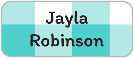 Name Bubbles - Custom Mini Daycare Name Labels for Kids (85 Labels) - Personalized Waterproof Name Stickers for Clothing Tags, Sippy Cups, Lunch Boxes, Water Bottles, & School Supplies (Gingham)