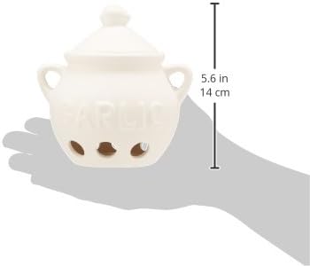 Fox Run Garlic Keeper and Storage, White Ceramic, 5.25" x 4.25" x 5.5"