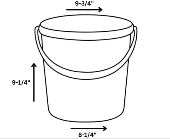 House Naturals 2 Gallon Grey Food Grade Plastic Bucket with Screw on Lid - Made in USA Container- Pack of 4