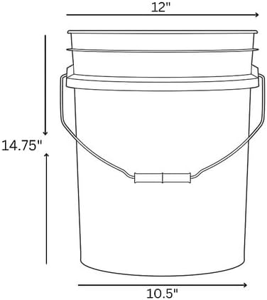 House Naturals 5 Gallon Food Grade Plastic Bucket with Air Tight Screw on Lid Made in USA Container (Yellow Bucket with White Lid)