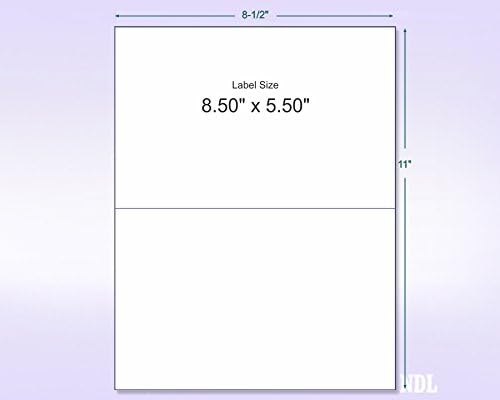 NextDayLabels 8.5x5.5 Half Sheet Stickers White Blank Labels for Laser Inkjet Printer - 2 Per Page Self-Adhesive Shipping Packaging Product Made in USA - 2000 Labels