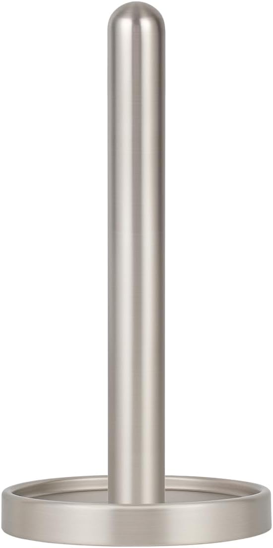 Ivilon Paper Towel Roll Stand - Steady and Easy Tear - Fits All Paper Towel Rolls - Brushed Nickel