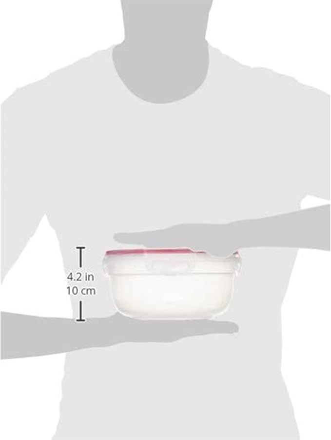 Sterilite Ultra-Seal 2.5 Qt Bowl, Airtight Food Storage Container, Plastic, Latching Lid, Microwave and Dishwasher Safe, Clear With Red Gasket, 1-Pack