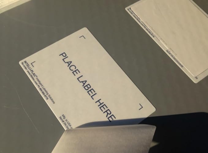 INTELLI-PLAC Label Holder for Containers, Totes, Bins (1000, 3X5) Permanent Label Holder Makes It Easy to Apply-Remove-Replace Your Labels. Prevent Sticky Residue & Messy Overlapping of Labels