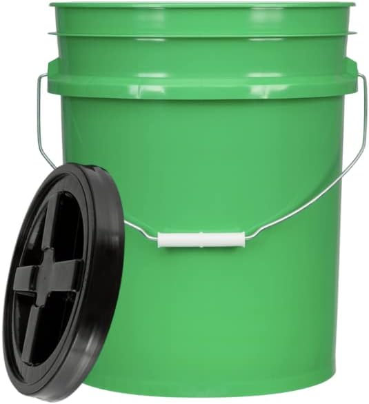House Naturals 5 Gallon Buckets pails with Screw on Air Tight Lids - Food Grade - BPA Free -(Pack of 2) Made in USA pails