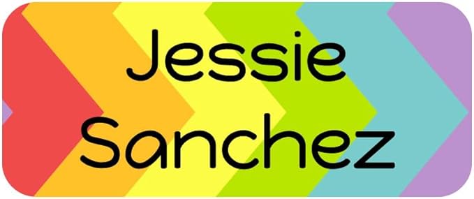 Name Bubbles - Custom Mini Daycare Name Labels for Kids (85 Labels) - Personalized Waterproof Name Stickers for Clothing Tags, Sippy Cups, Lunch Boxes, Water Bottles, School Supplies (Rainbow Zig-Zag)